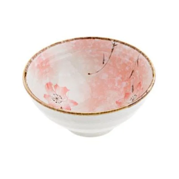 Bold red ceramic plates-Rice Bowl Mura