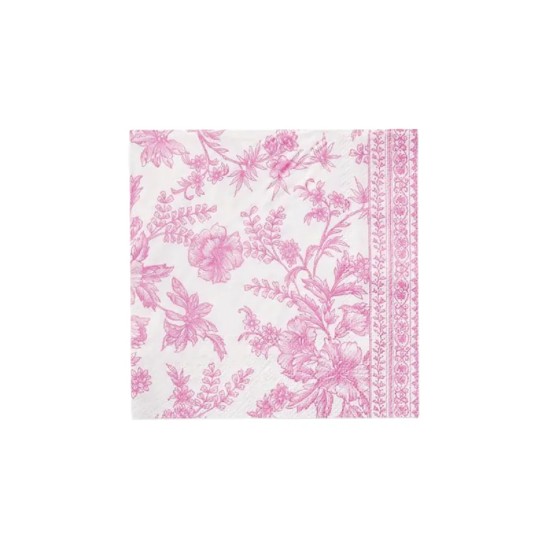 Durable stainless steel ladles-Pink Toile Dessert Napkins 25ct