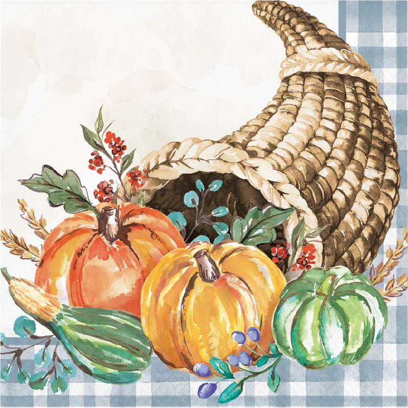 Dishwasher-safe melamine trays-Decadent Cornucopia Lunch Napkins | 16 Ct