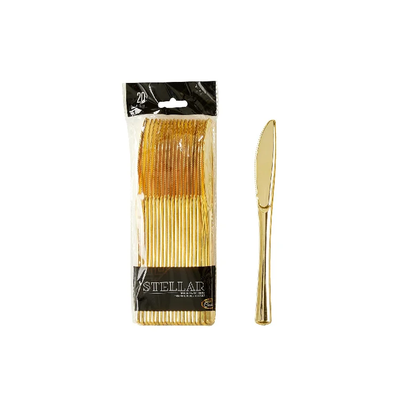 Microwave-safe glass dishes-Gold Premium Plastic Knives, 20 Count