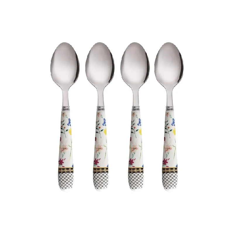 Minimalist stainless dinner sets-Maxwell & Williams 4 Piece Teas & Cs Teaspoons White