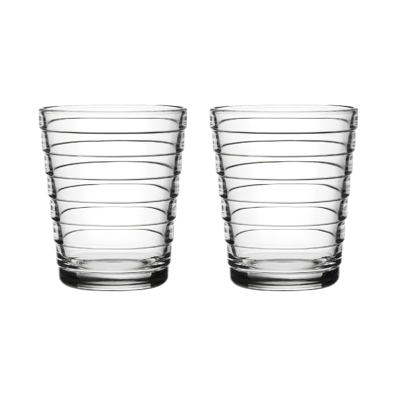 Rustic wooden tumblers-iittala Aino Aalto Clear Medium Tumbler (Set of 2)