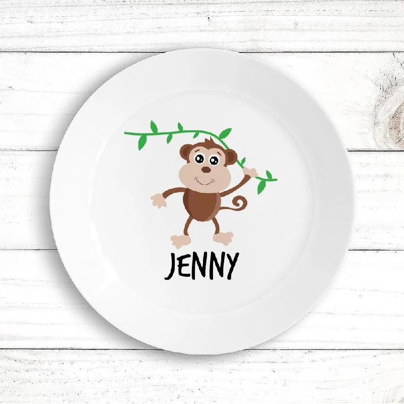 Microwave-safe glass dishes-Monkey Kids Plate