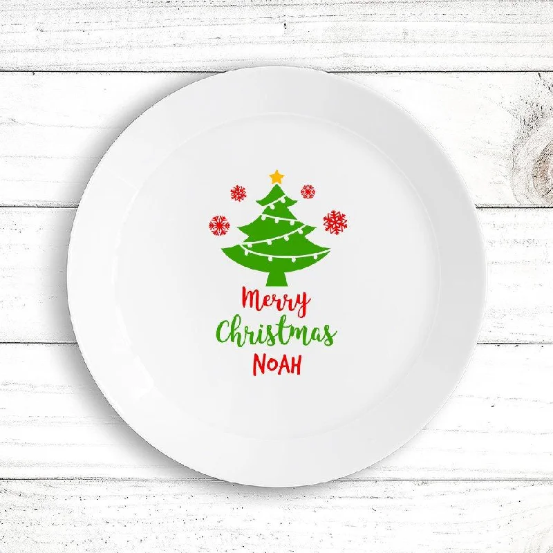 Retro enamel serving trays-Christmas Tree Kids Plate