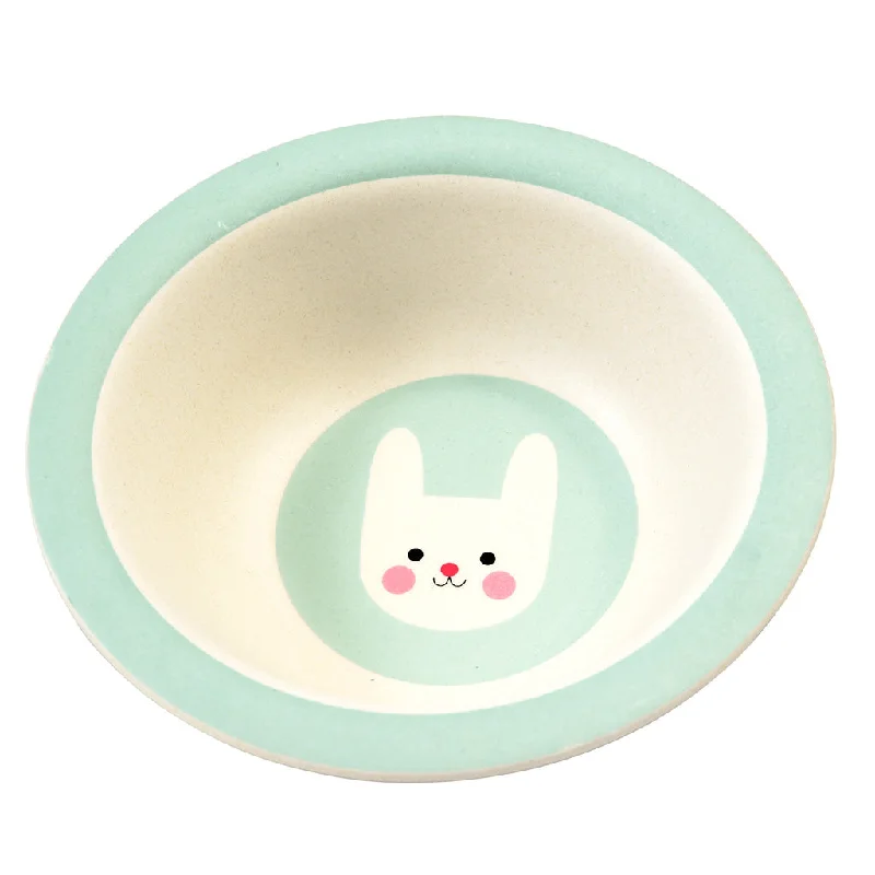 Minimalist bamboo dinner plates-Rex Bonnie The Bunny Bamboo Bowl