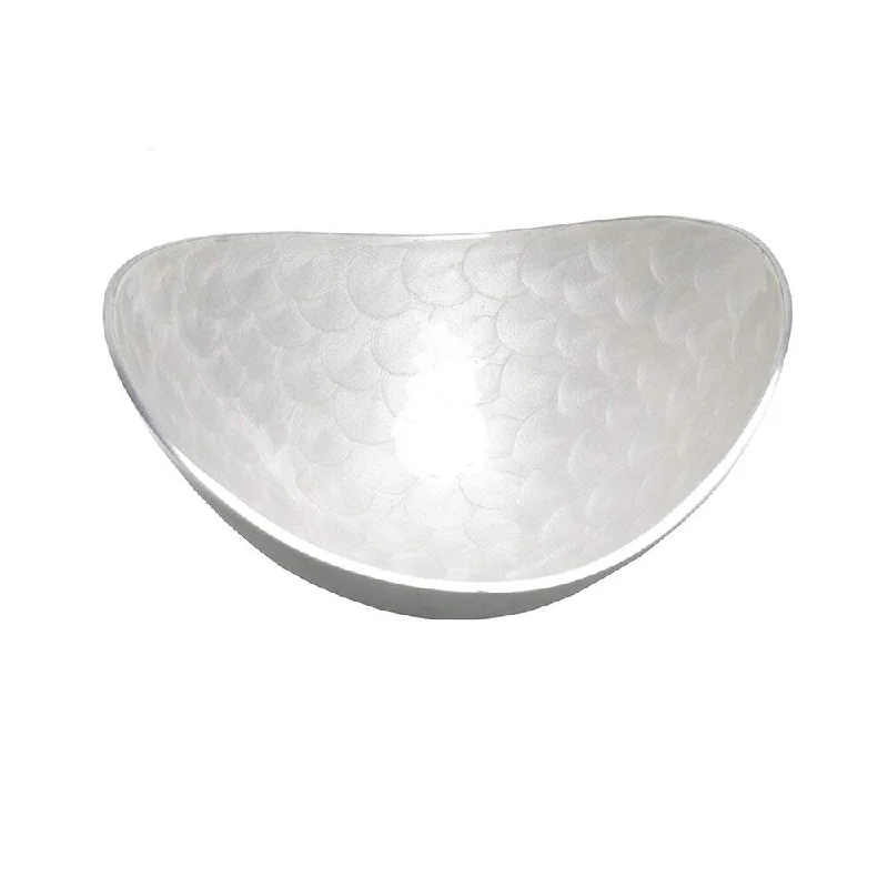 Cute kids’ plastic plates-Artisan d'Orient Curve triangle 7" Bowl, Color - Ivory, Set of 2