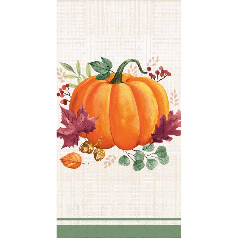 Festive Christmas tableware-Thanksgiving Harvest Wishes Guest Towel Napkins | 16 ct