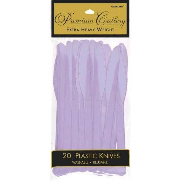 Stylish rose gold cutlery-Plastic Knives - Lavender 20/pkg