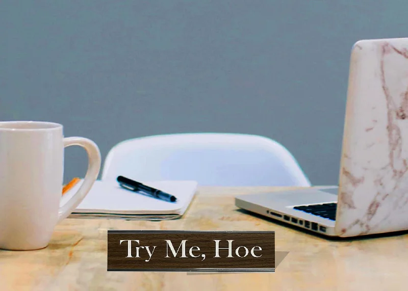 Classic porcelain teapot sets-Try Me, Hoe - Office Desk Plate