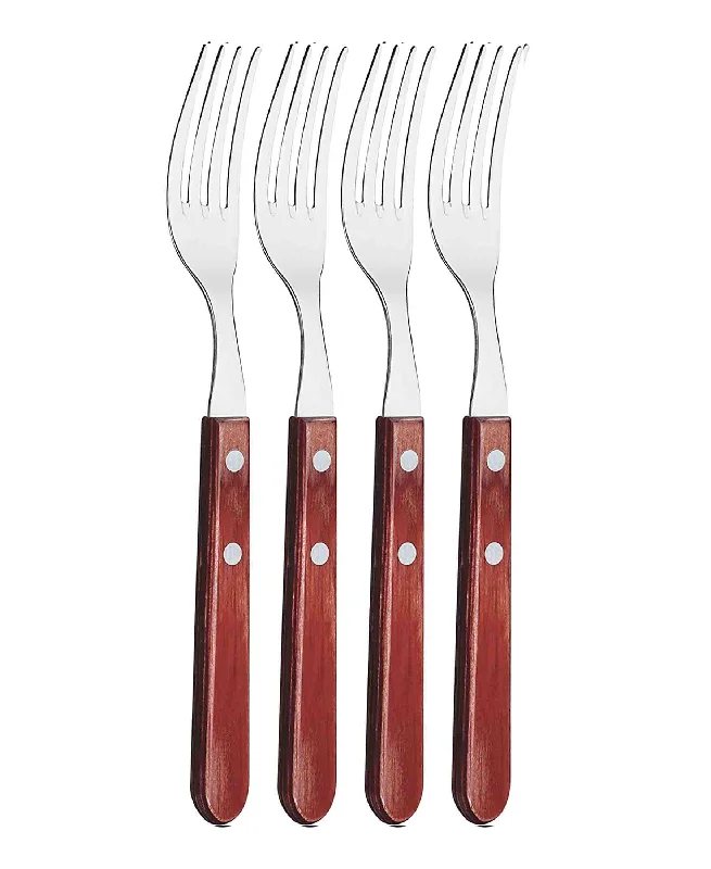 Dishwasher-safe melamine trays-Tramontina 4 Piece Jumbo Fork Set - Brown