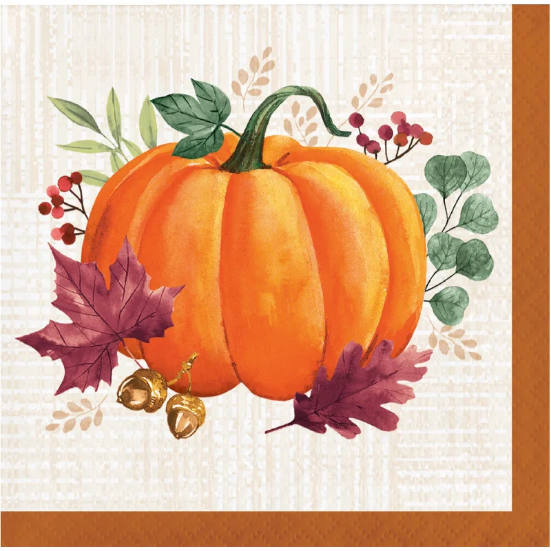 Heavy-duty glass baking dishes-Thanksgiving Harvest Wishes Beverage Napkins | 16 ct