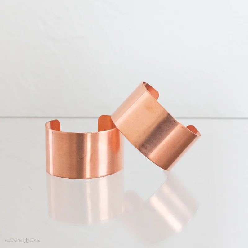 Minimalist bamboo throw blankets-Copper Wrist Cuff Corsage - 1.5"