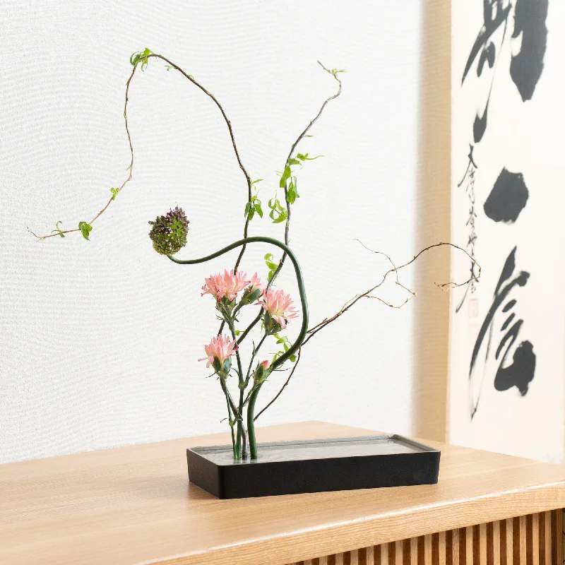 Stylish rattan wall hangings-Gingado Aluminum Rectangle Ikebana Flower Vase