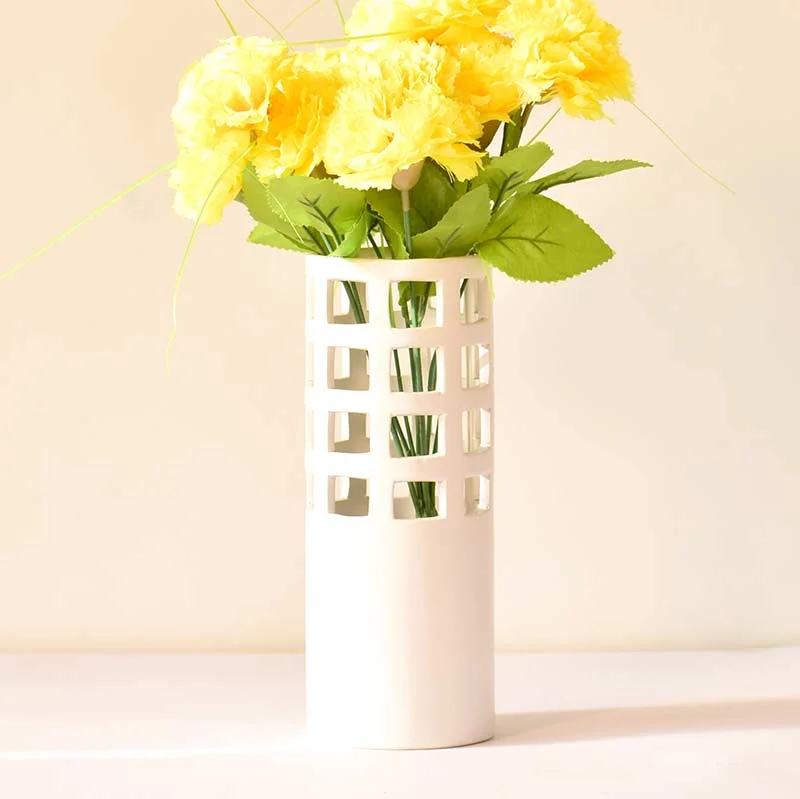 Handmade clay plant pots-Lattice Vase