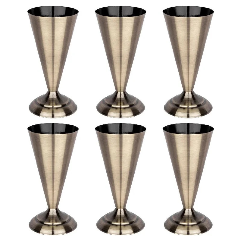 Stylish floating shelves for books-Set of 6 Metal Trumpet Vase for Centerpieces