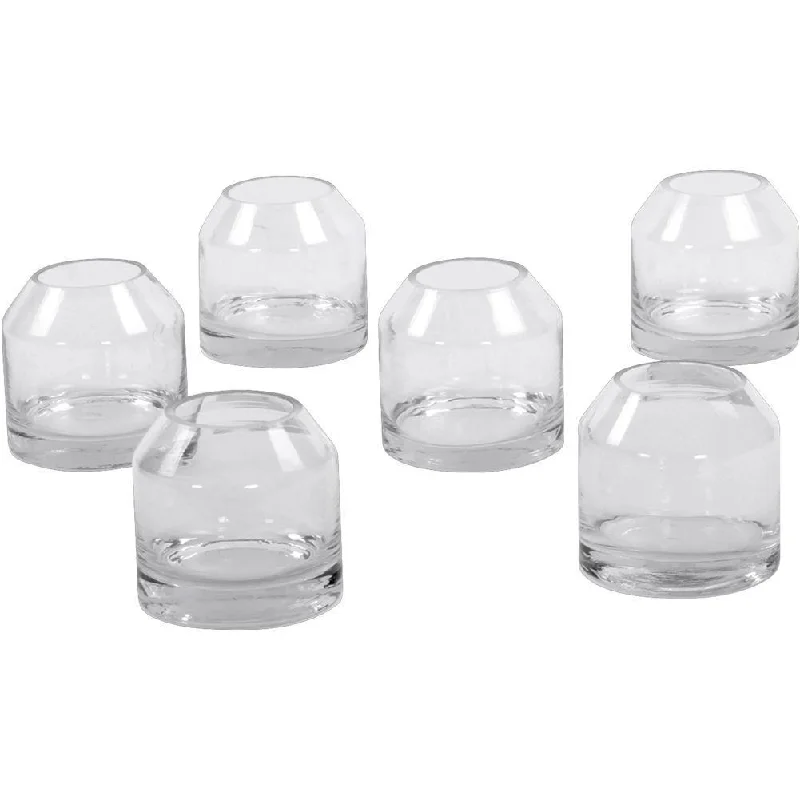 Elegant gold accent mirrors-Set of 6 Mini Glass Jug Vases