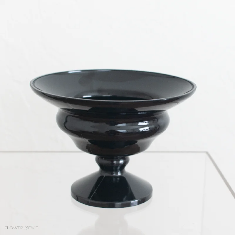 Elegant gold table coasters-Modern Black Plastic Compote