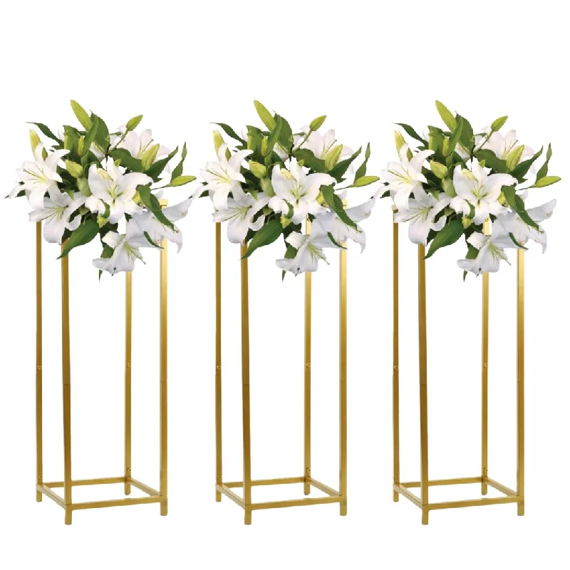 Minimalist bamboo throw blankets-Modern Metal Flower Stand