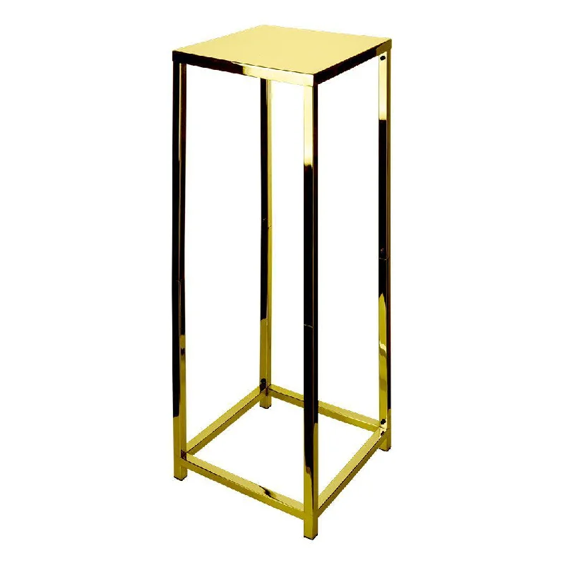 Bold yellow accent rugs-Modern Metallic Metal Flower Stand