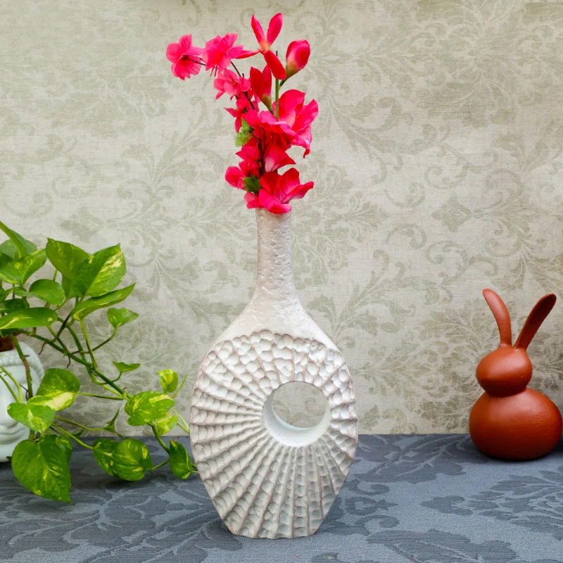 Rustic burlap wall hangings-Serenity Large Seashell Vase