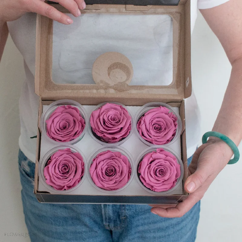 Stylish rattan storage bins-Violet Pink Preserved Roses