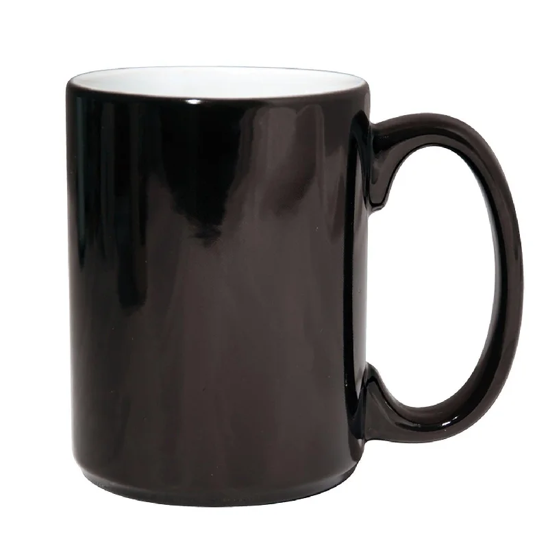 Artisan ceramic latte cups-15 oz Color Changing Mug - Black