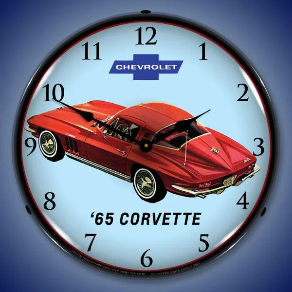 Cute animal wall art-1965 Corvette Backlit LED Clock