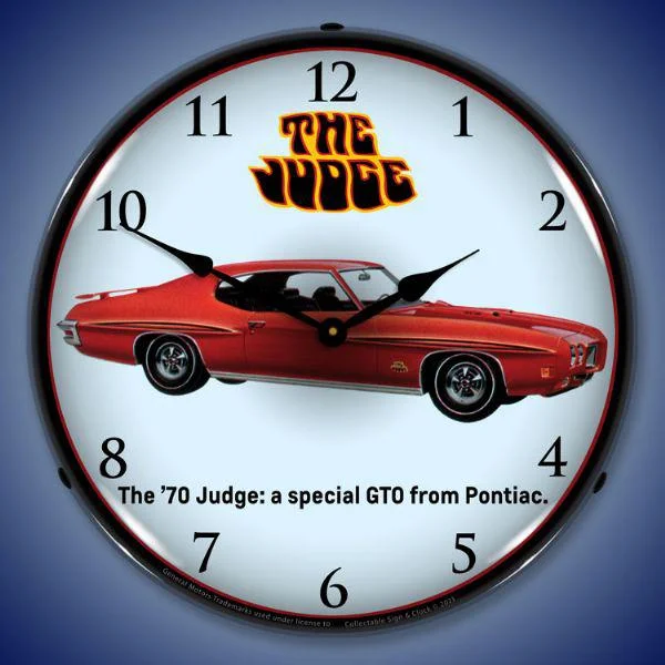 Modern geometric wall clocks-1970 GTO Judge Backlit LED Clock