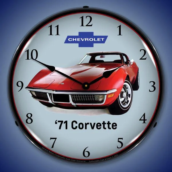 Cute animal-themed cushions-1971 Corvette Backlit LED Clock