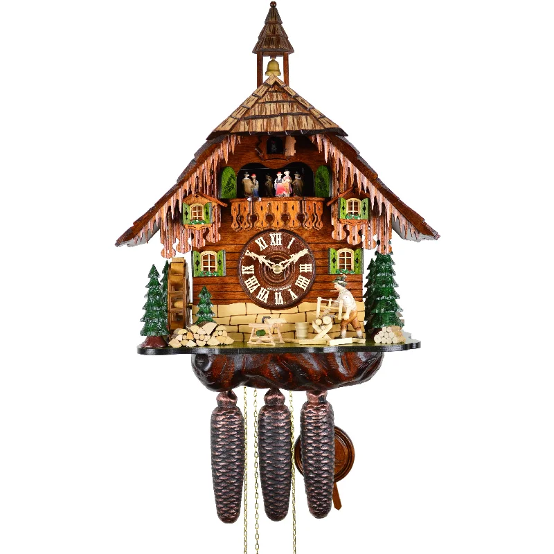 Elegant gold accent mirrors-August Schwer Chalet-Style Cuckoo Clock - 5.1851.01.C - Made in Germany