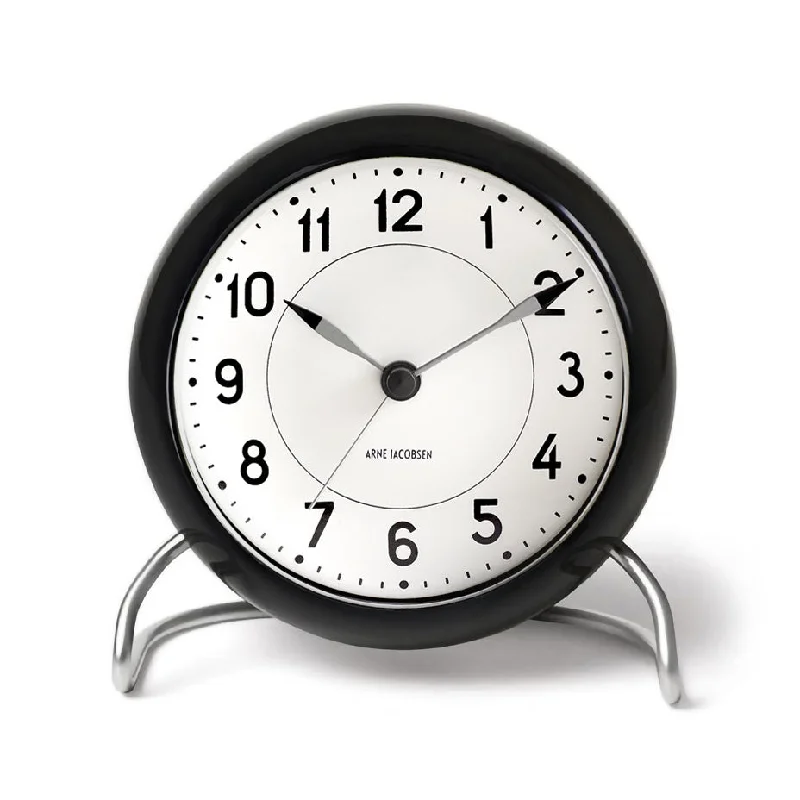 Designer crystal chandeliers-Arne Jacobsen - Station Alarm Clock - Black