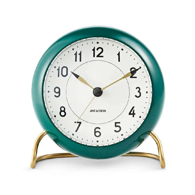 Vintage floral table runners-Arne Jacobsen - Station Alarm Clock - Racing Green