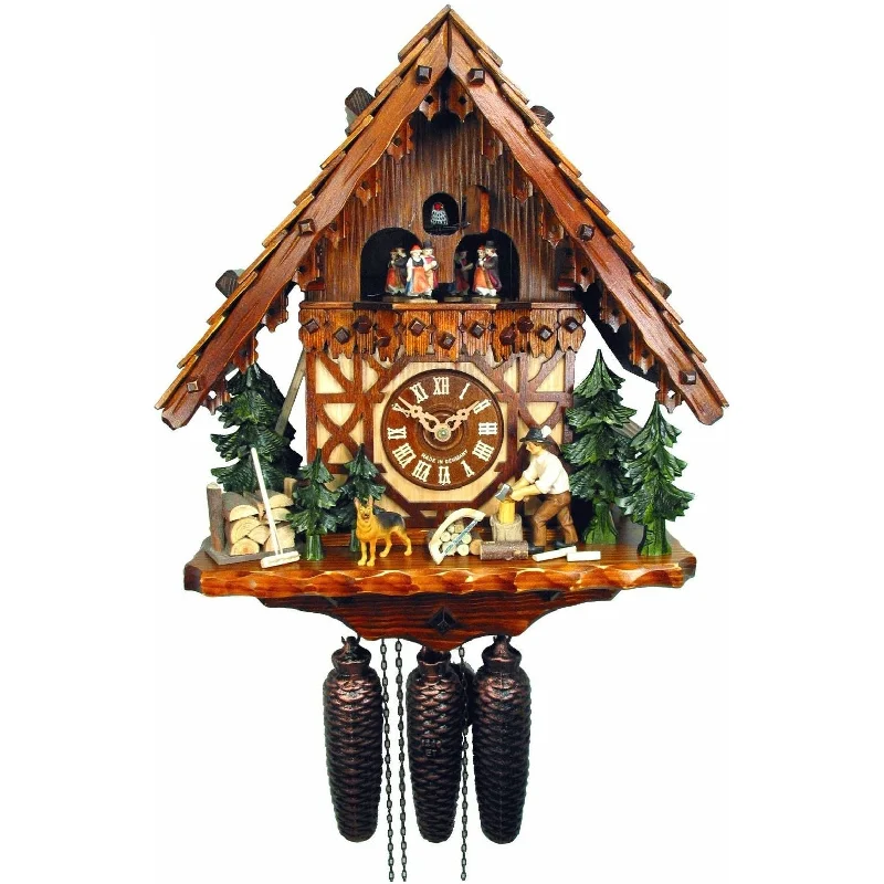 Retro macrame throw pillows-August Schwer Chalet-Style Cuckoo Clock - 5.0750.01.P - Made in Germany