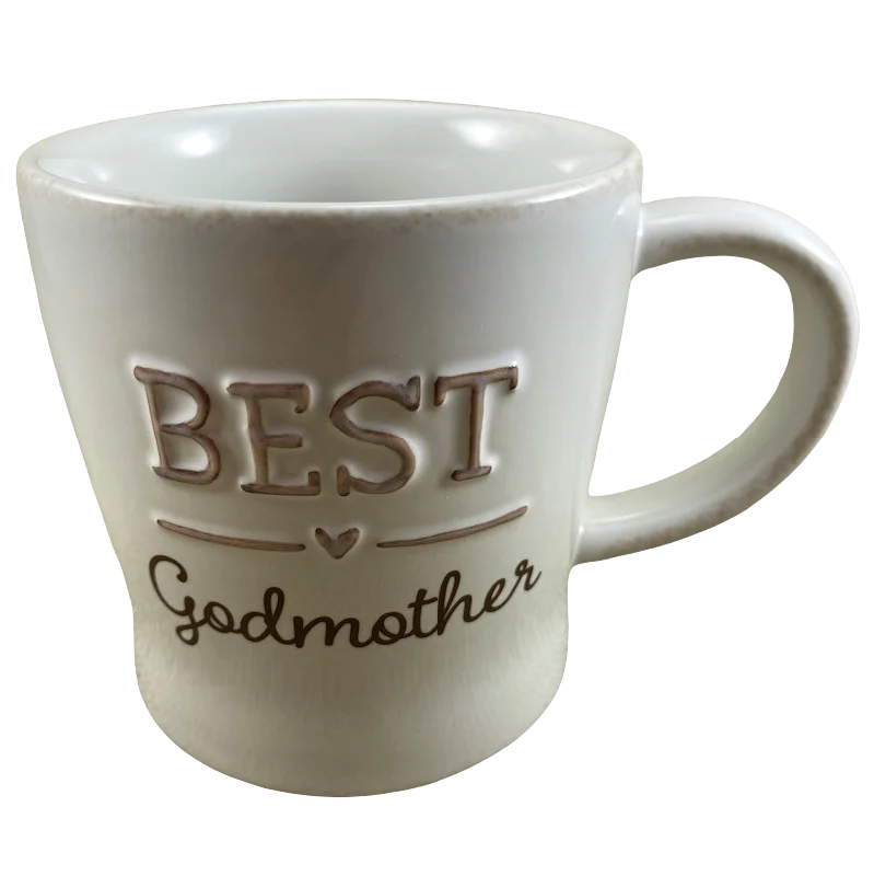 Hand-painted glass tumblers-BEST Godmother Embossed Mug Hallmark NEW