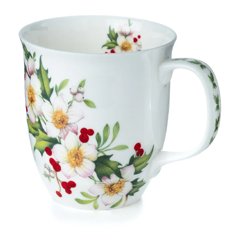 Rustic wooden tumblers-Botanical Flowers Festive Floral Java Mug | NEW FOR 2024