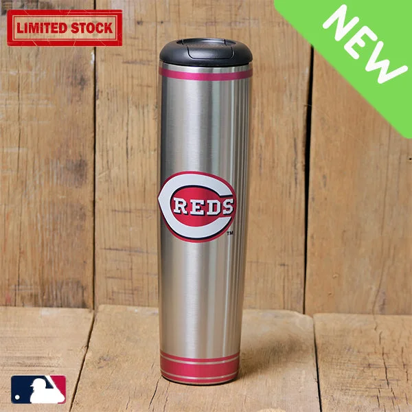 Classic black coffee mugs-Cincinnati Reds Metal Dugout Mug | Stainless Steel Baseball Bat Mug