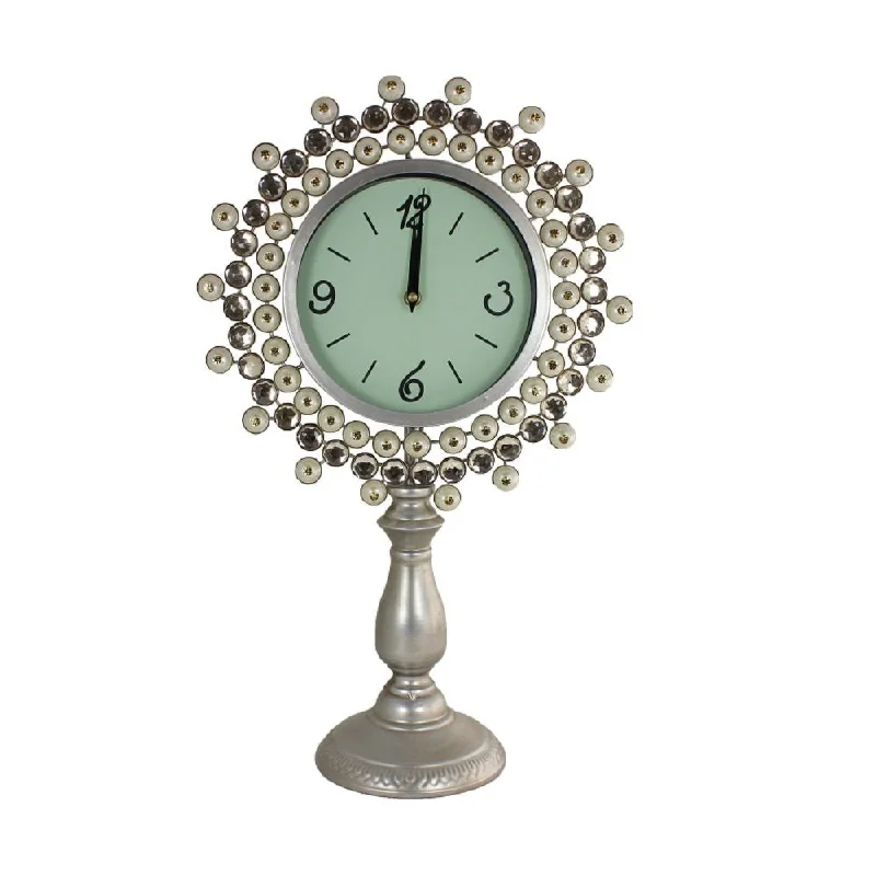 Bold black accent vases-Classy Clock with Stand - Benzara