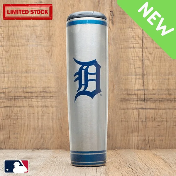 Eco-friendly reusable coffee cups-Detroit Tigers Metal Dugout Mug | Stainless Steel Baseball Bat Mug