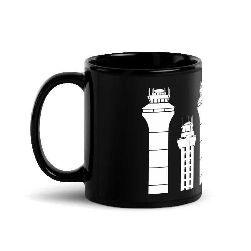 Heavy-duty plastic party cups-DFW TOWER (SOLD IN THE US ONLY) Black Glossy Mug