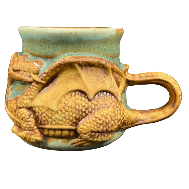 Color-changing ceramic cups-Dragon Tail Vintage 3D Pottery Mug Stonebridge Pottery