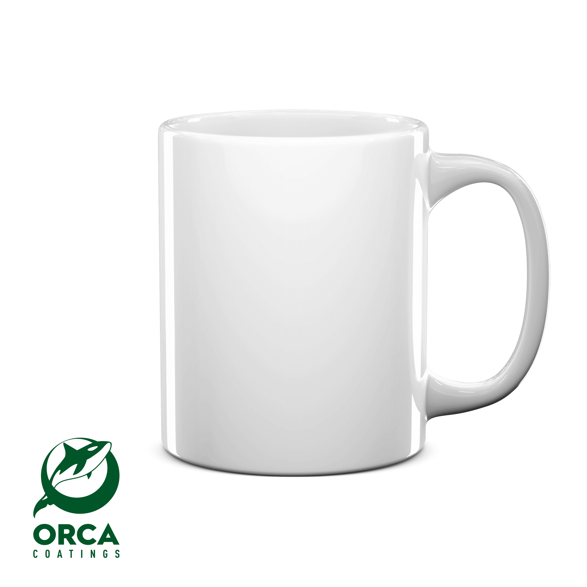 Novelty shaped coffee mugs-[GREEN ORCA] 11 oz White Sublimation Mug - 36/PK