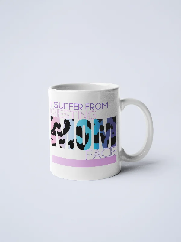 Compact silicone travel cups-I Suffer From Resting Mom Face Ceramic Coffee Mug