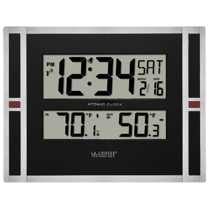 Retro polka dot cushions-LaCrosse Technology 513-149V2 Atomic Digital Wall Clock with Indoor/Outdoor Temperature