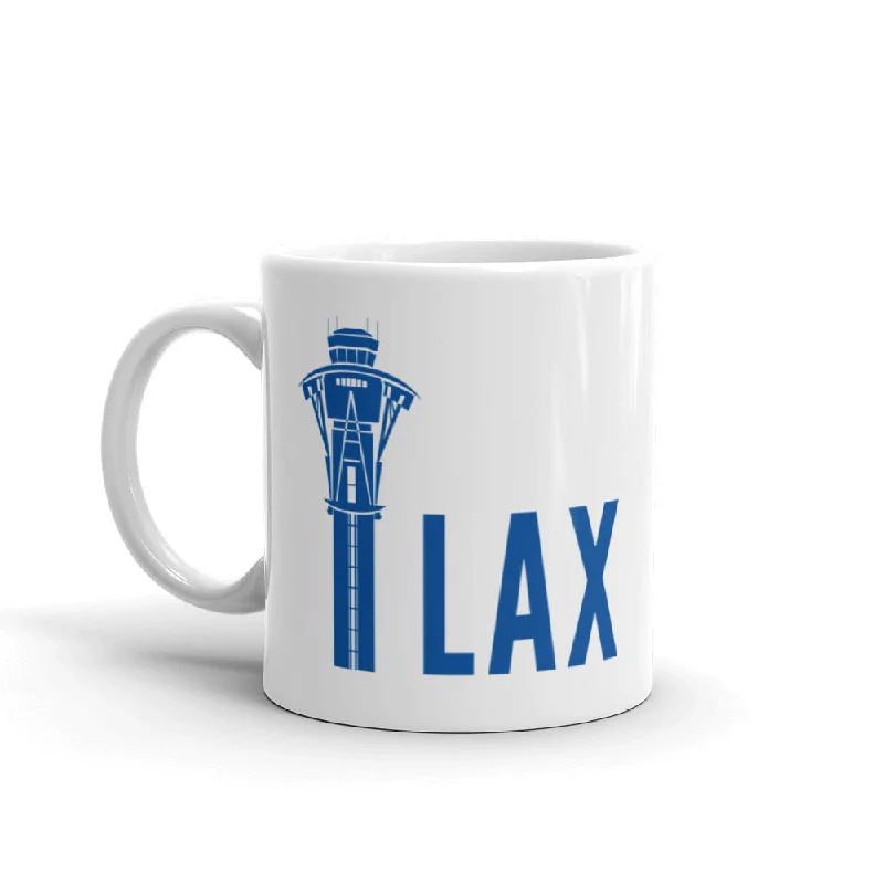 Insulated kids’ sippy cups-LAX Tower White glossy mug