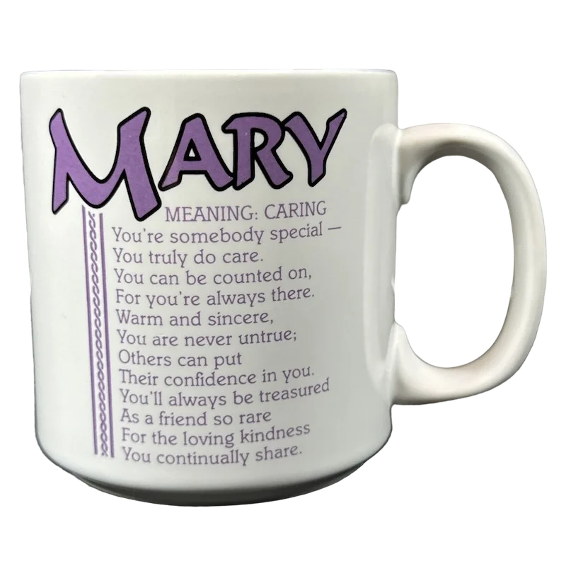 Vintage teacups for collectors-MARY Poetry Name Lavender Interior Mug Papel