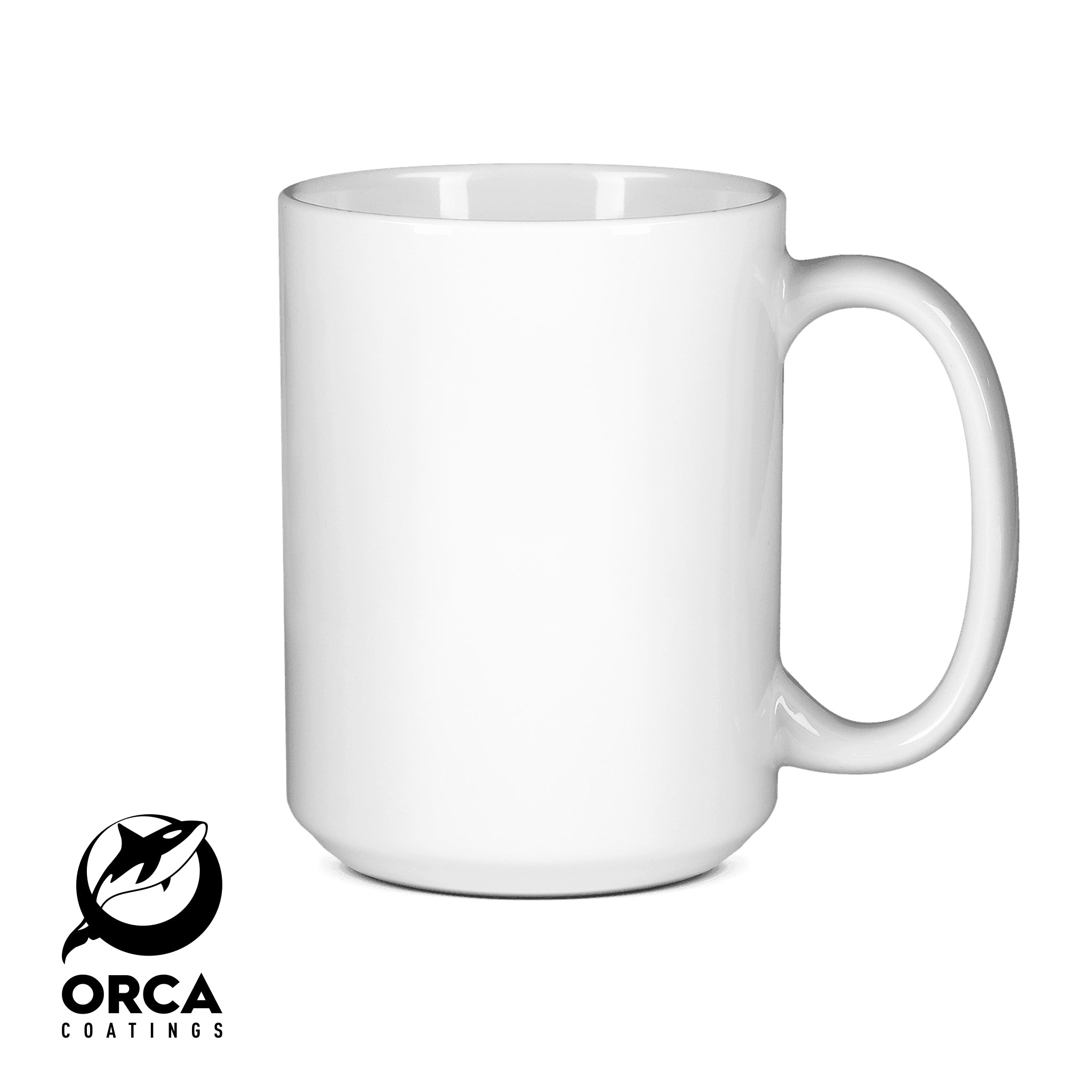 Durable enamel mugs for hiking-ORCA Coatings White 15 oz Mug