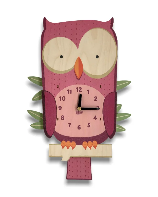 Retro polka dot cushions-Violet the Owl Clock