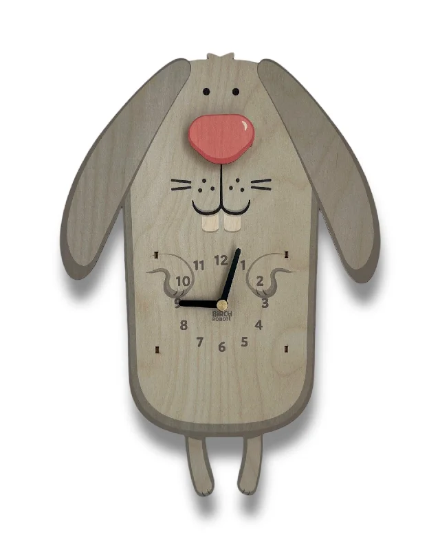 Bold yellow accent rugs-Pickles the Rabbit Pendulum Clock