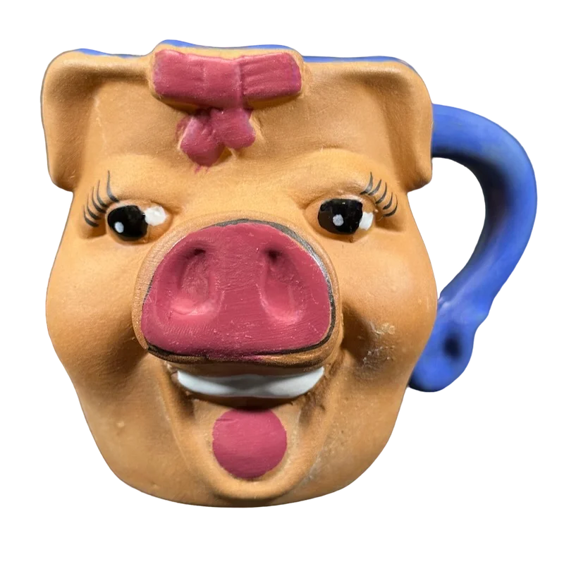 Modern insulated water cups-Pig Head Vintage 3D Figural Pottery Mug