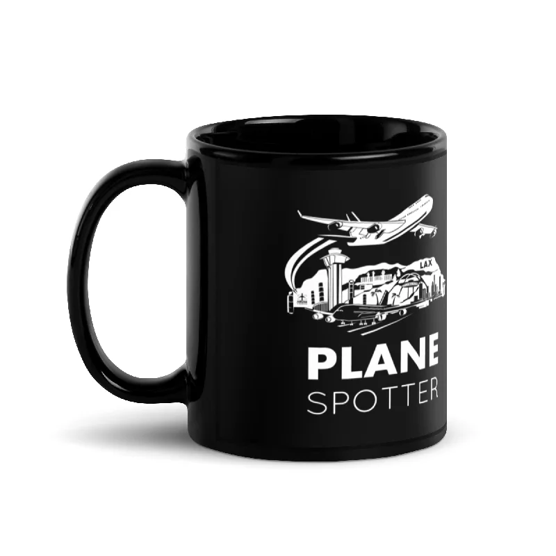 Stylish copper tumblers-PLANE SPOTTER Black Glossy Mug - SOLD IN US ONLY